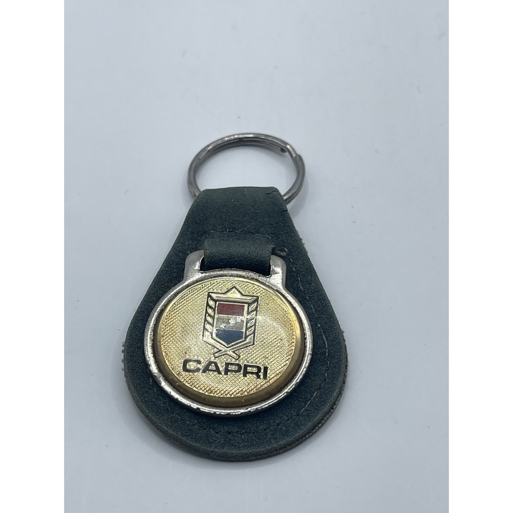 Capri Keychain Black Leather Key Chain